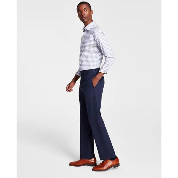 Michael Kors Men's Blue Solid Marvin Classic Fit Formal Dress Pants Size 40W 32L - Picture 3 of 5